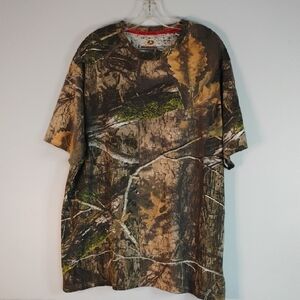 Mossy Oak Camouflage Short Sleeve Tee Cotton Blend Size 2X Hunting Outdoor Sport